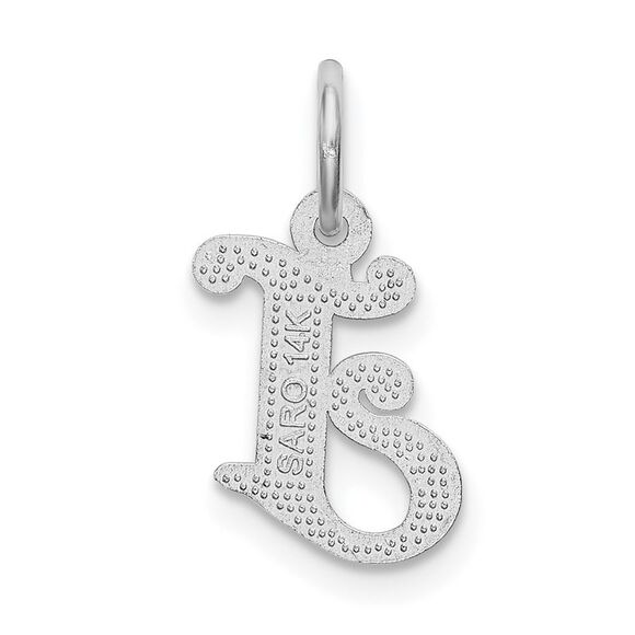 14k White Gold, Isabelle Collection, Mini Letter J Initial Charm - Picture 3 of 5